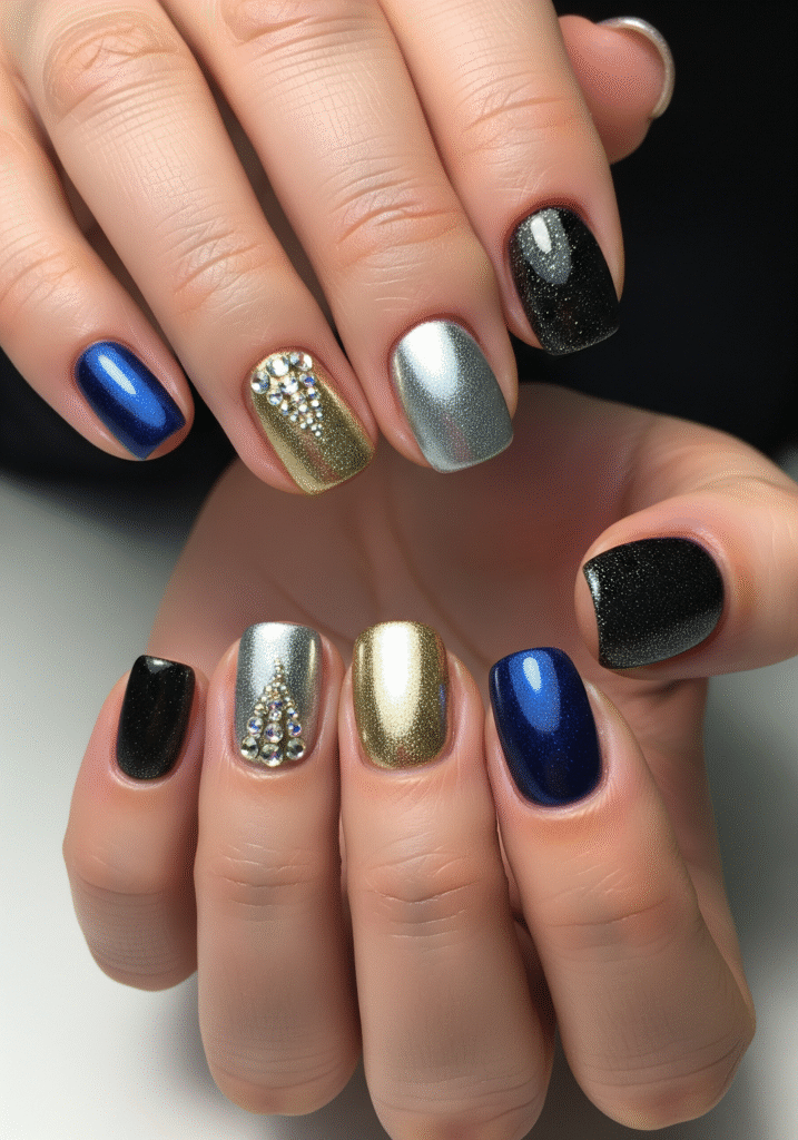 Short New Year Nails That Still Look Party Ready