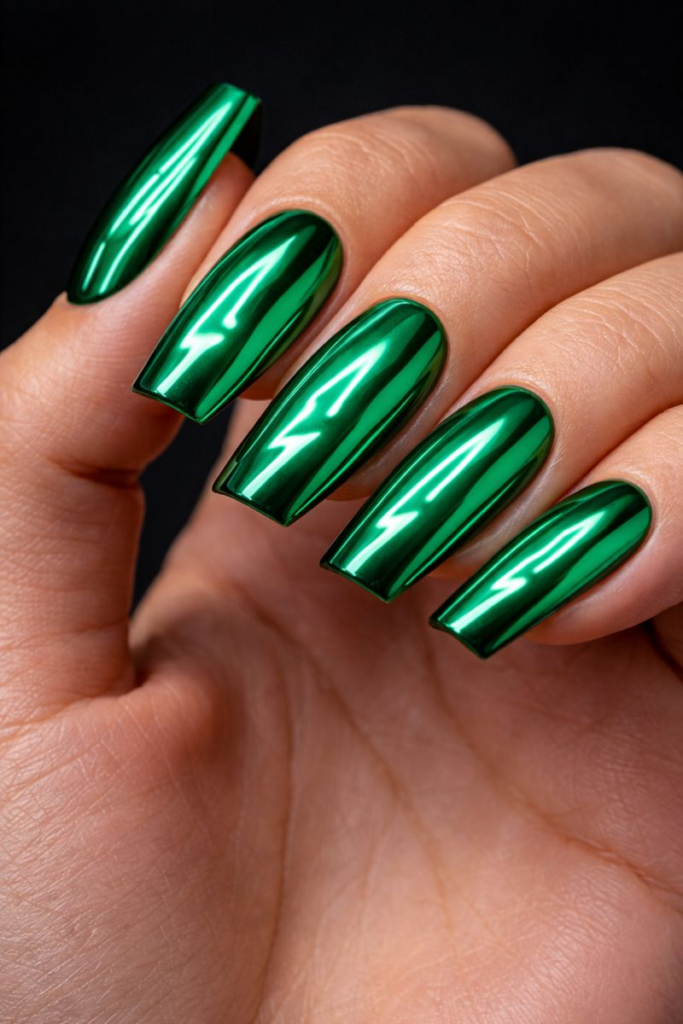 3 Ways to Wear Green Nails: Glossy vs. Matte vs. Chrome Showdown