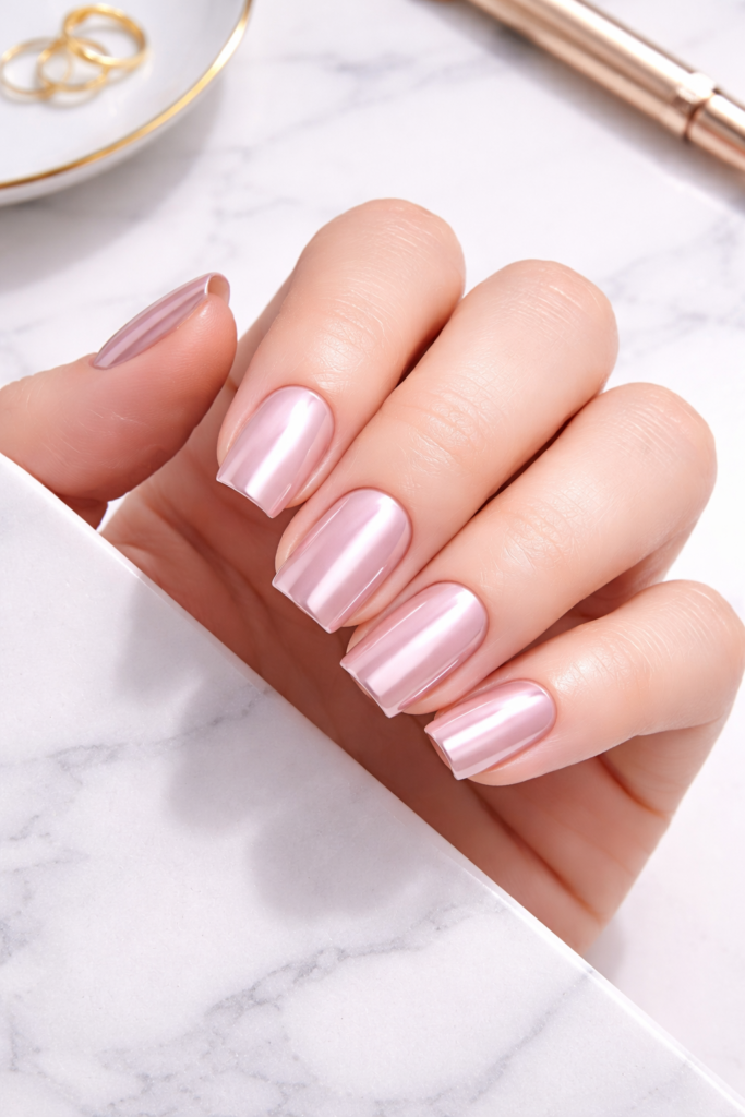 Light Pink Chrome Square Nails: The 8 Ways This Trend Elevates Your Look (Short & Long Styles That Pop)