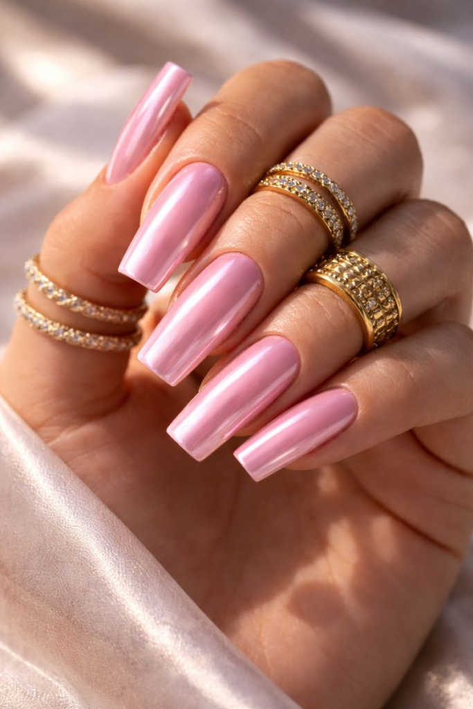 Light Pink Chrome Square Nails: The 8 Ways This Trend Elevates Your Look (Short & Long Styles That Pop)