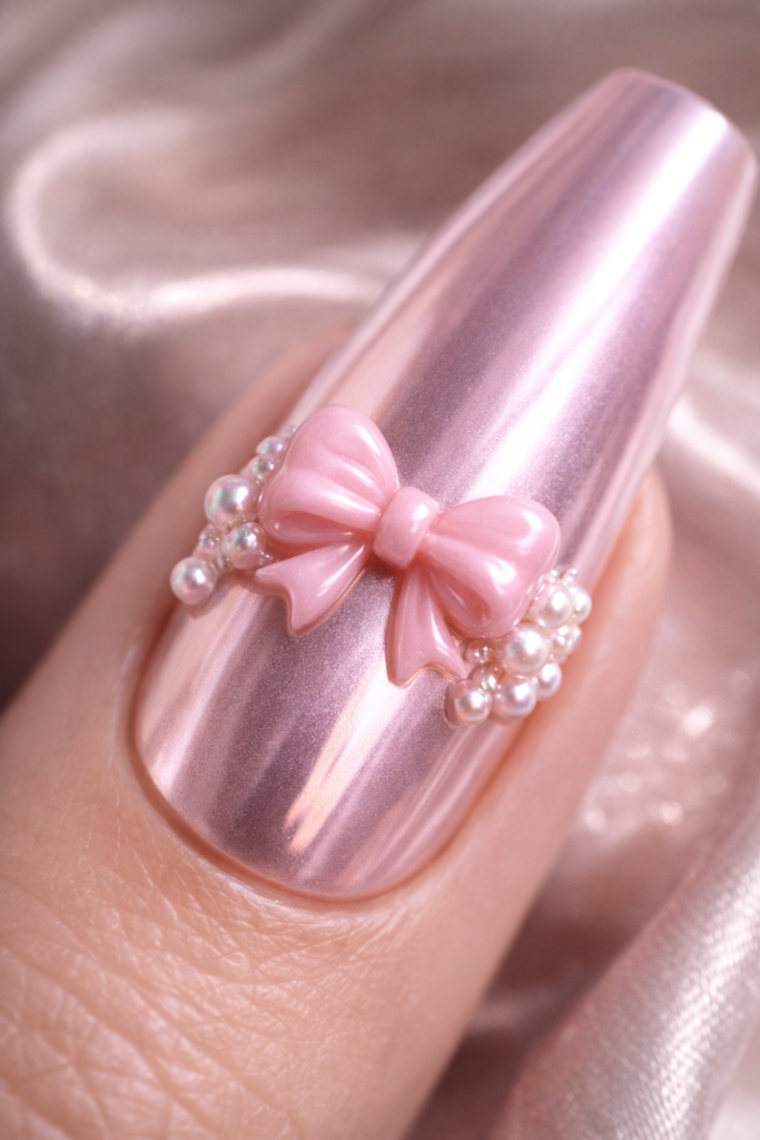 9 Ways to Master Light Pink Chrome Coffin Nails: Glitter, Bows & Ultimate Glam
