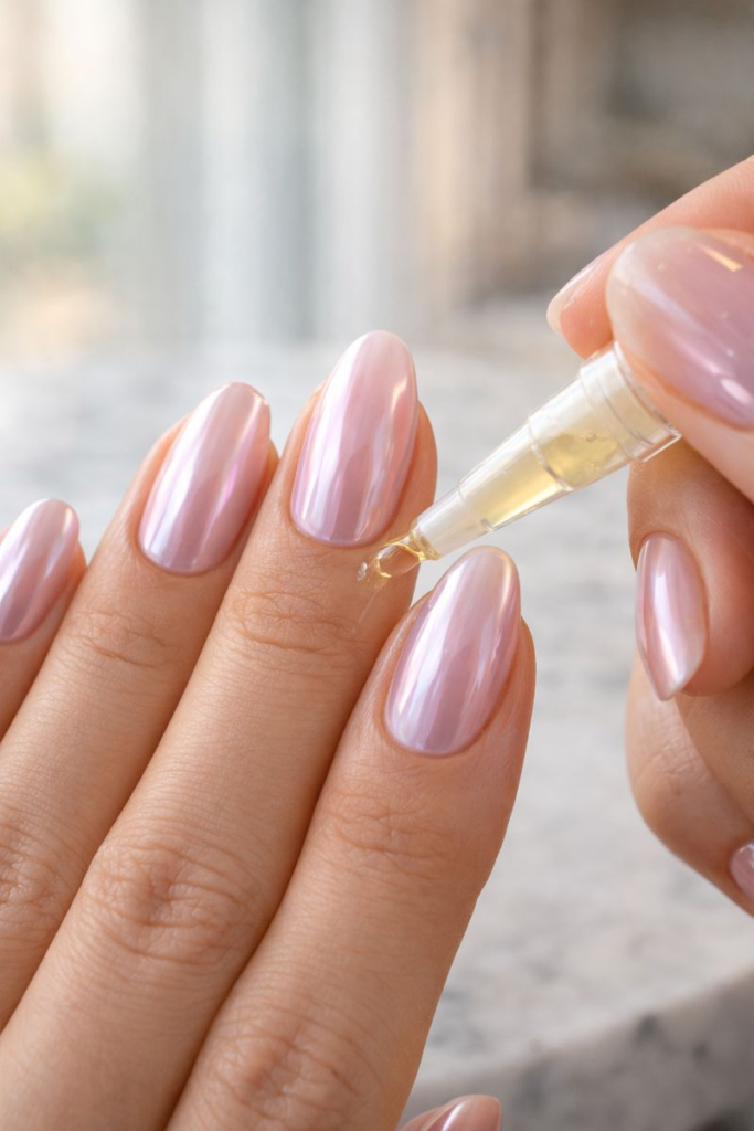15 Light Pink Chrome Almond French Tip Designs That Redefine Luxury