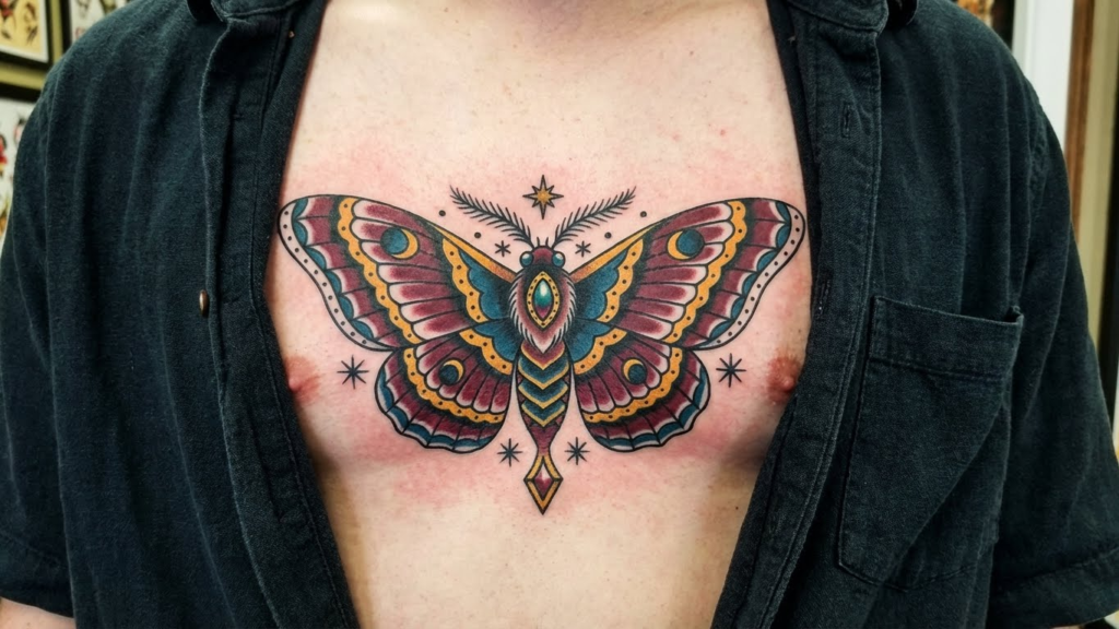 7 Powerful American Traditional Sternum Tattoos for Women Seeking Bold Symmetry