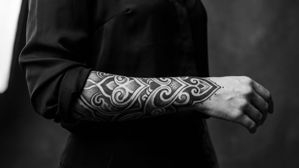 7 Delicate Black & White Feminine Sleeve Concepts: From Minimalist Ink to Bold Statements 2 7 Delicate Black & White Feminine Sleeve Concepts: From Minimalist Ink to Bold Statements