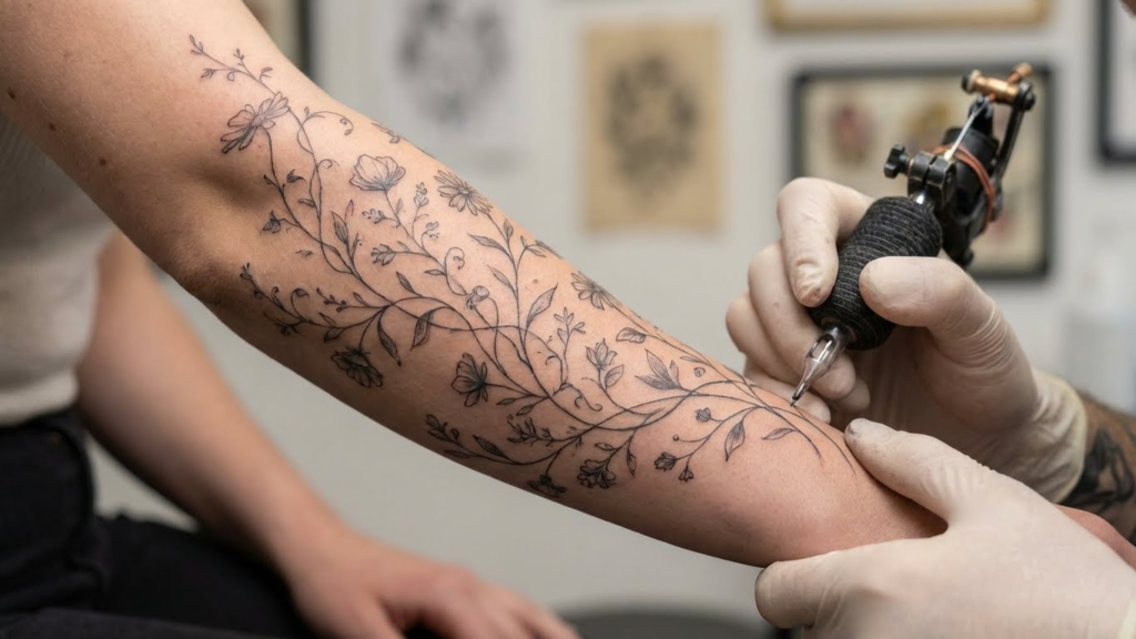 7 Delicate Black & White Feminine Sleeve Concepts: From Minimalist Ink to Bold Statements 3 7 Delicate Black & White Feminine Sleeve Concepts: From Minimalist Ink to Bold Statements