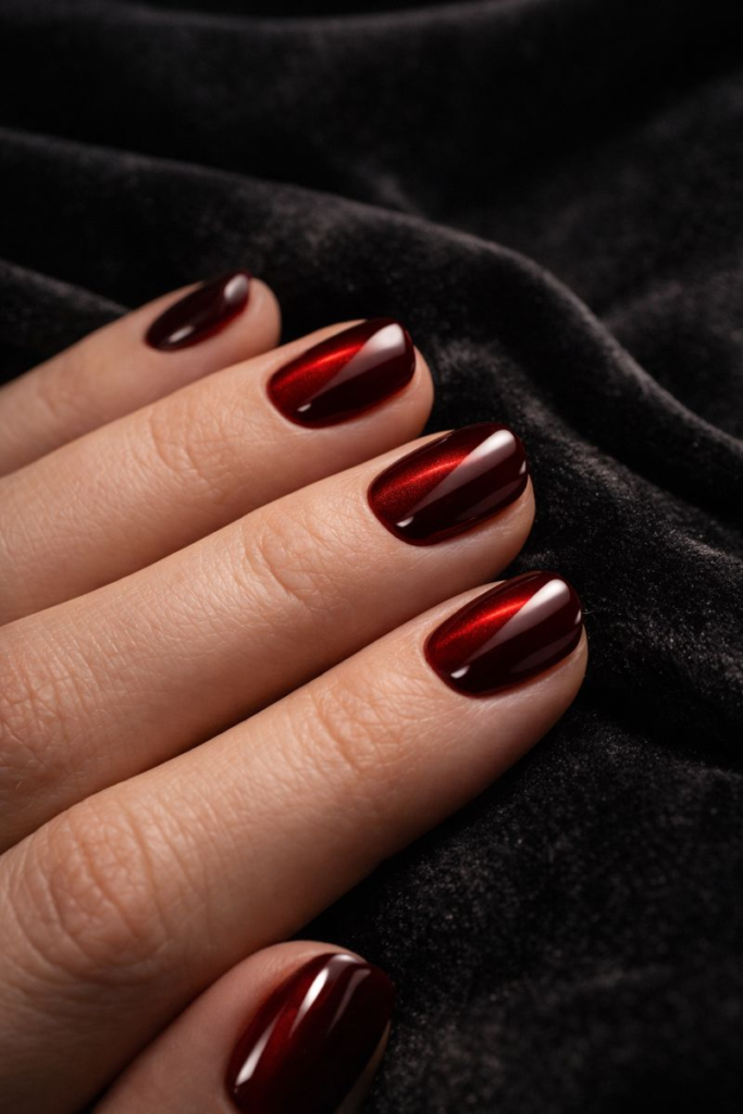 10 Stunning Dark Cherry Red Nails Design Short Styles That Are Pure Luxury