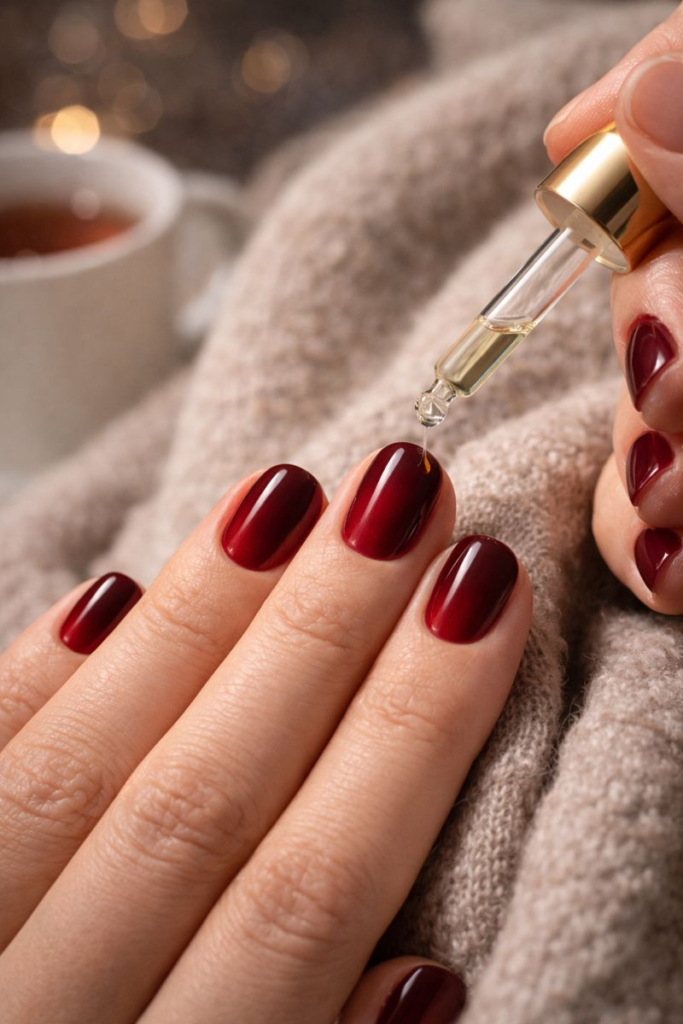 10 Stunning Dark Cherry Red Nails Design Short Styles That Are Pure Luxury