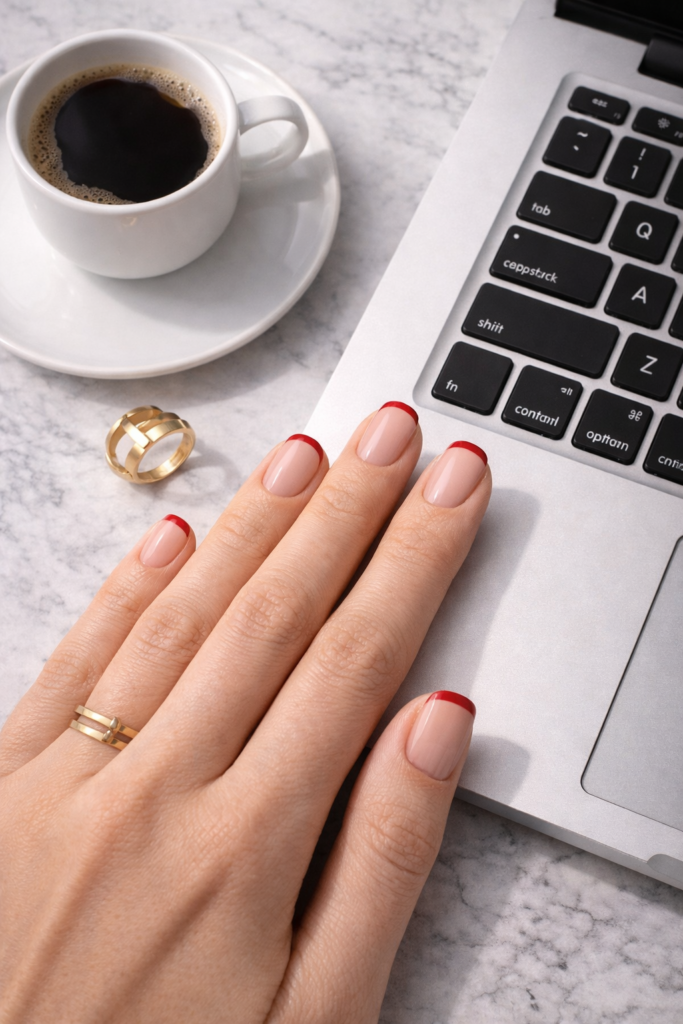 7 Reasons Why Short Square Red French Tip Nails Are Replacing The Classic White Manicure 4 7 Reasons Why Short Square Red French Tip Nails Are Replacing The Classic White Manicure