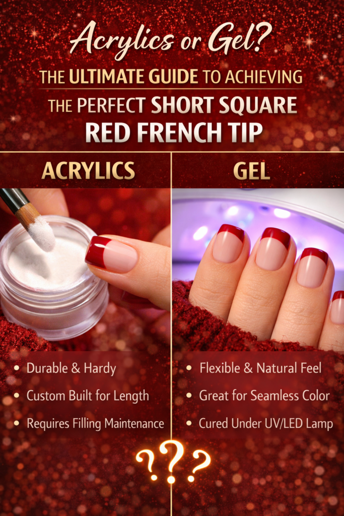 Acrylics or Gel? The Ultimate Guide to Achieving the Perfect Short Square Red French Tip