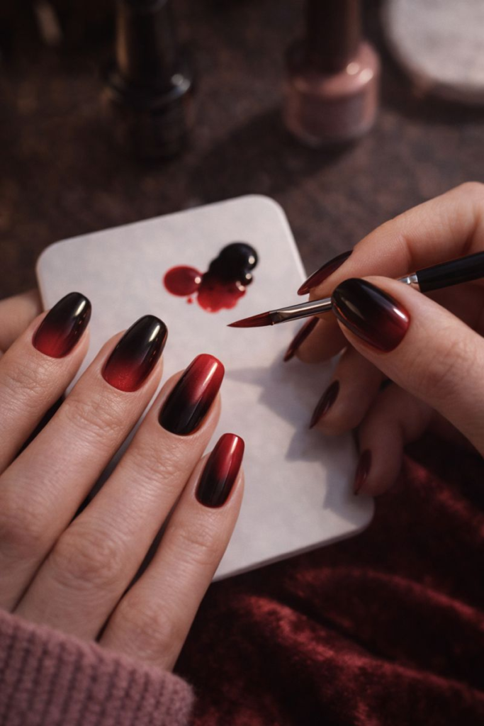 7 Ways to Master Red & Black Ombré Nails: Vampire Aesthetic for February