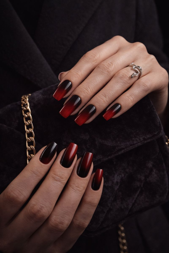 7 Ways to Master Red & Black Ombré Nails: Vampire Aesthetic for February
