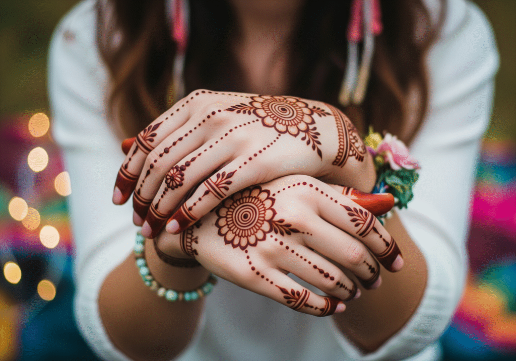 Simple Henna Designs for Festivals – Minimal, Boho & Aesthetic Festival Henna Ideas