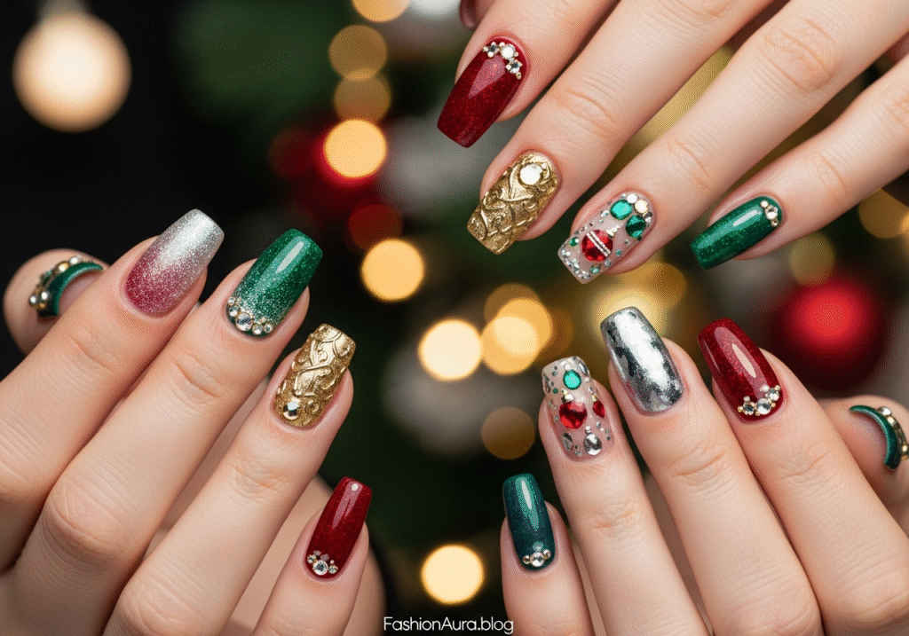 Holiday Party Nails: Glamorous & Sparkly Ideas for Every Festive Outfit 2 Holiday Party Nails: Glamorous & Sparkly Ideas for Every Festive Outfit