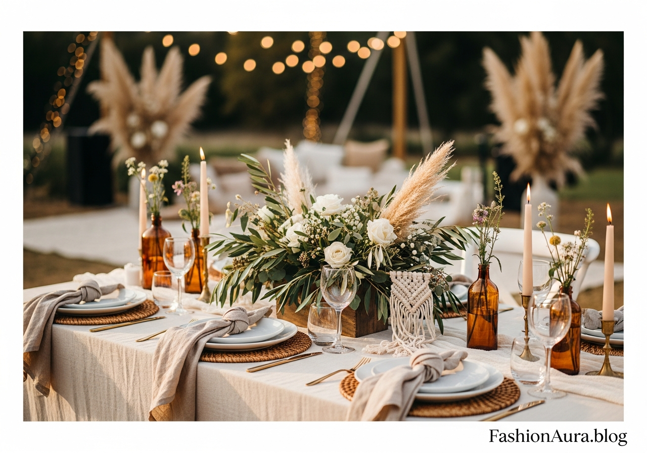 Boho Modern Wedding Decor Guide - Soft, Natural & Effortlessly Aesthetic