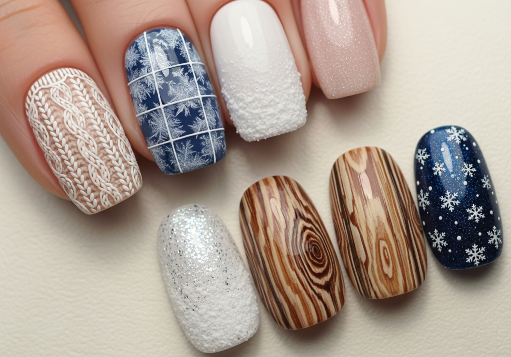 Cozy January Nail Designs Inspired by Winter Textures