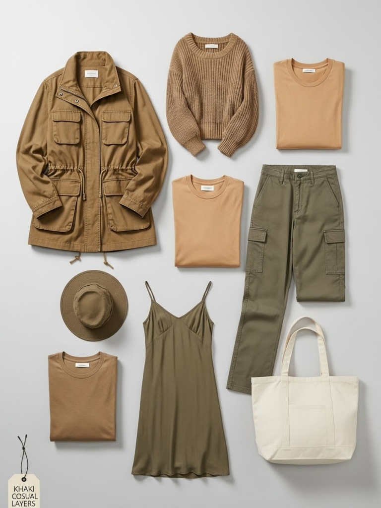 Khaki Coded Casual Layers 2026: 7 Essential Pieces for Effortless Utility Style