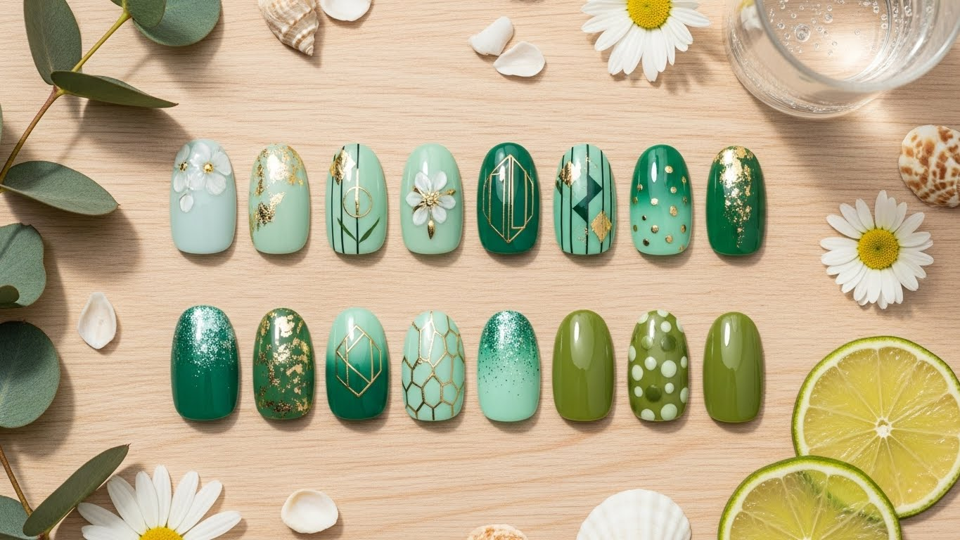 12 Irresistible Green Nail Designs That Define Spring and Summer Manicures 1 12 Irresistible Green Nail Designs That Define Spring and Summer Manicures