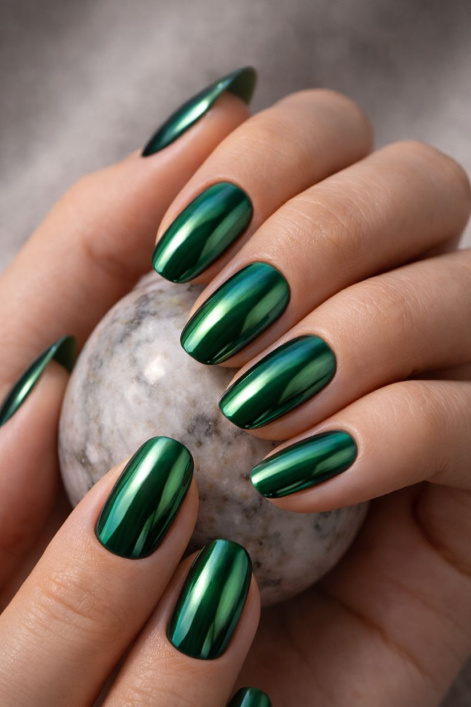 8 Bold & Artistic Green Nail Designs That Redefine Manicure Season