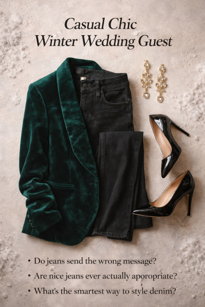 Winter Wedding Guest Etiquette: Can You Really Wear Jeans? 5 Winter Wedding Guest Etiquette: Can You Really Wear Jeans?