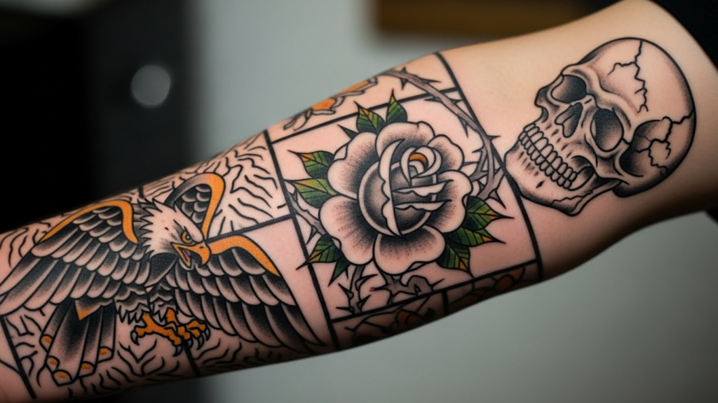 7 Reasons Why Black & White Traditional Patchwork Tattoos Are the Epitome of Timeless Style 3 7 Reasons Why Black & White Traditional Patchwork Tattoos Are the Epitome of Timeless Style