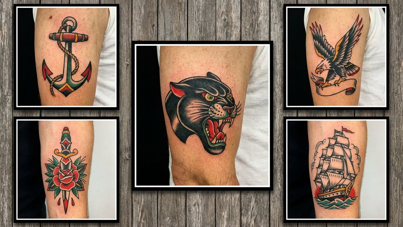 Masculine Patchwork: 5 Timeless Motifs in American Traditional Tattoos for Men