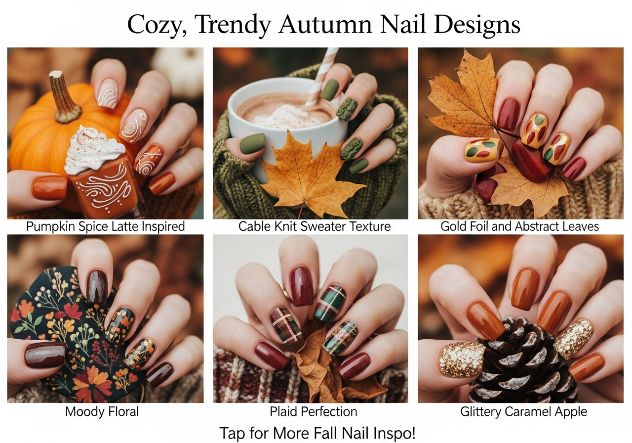 Cozy, Trendy Autumn Nail Designs