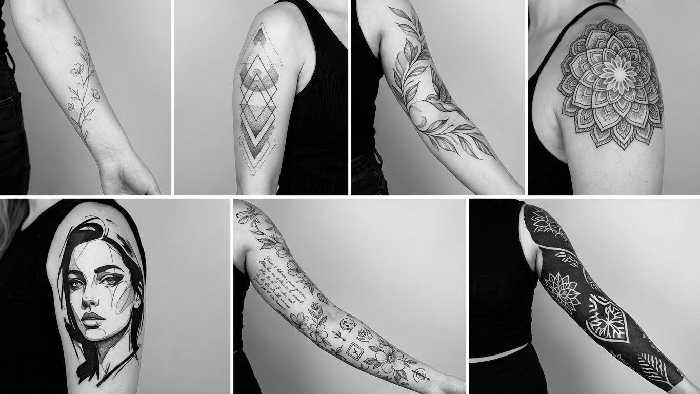 7 Delicate Black & White Feminine Sleeve Concepts: From Minimalist Ink to Bold Statements