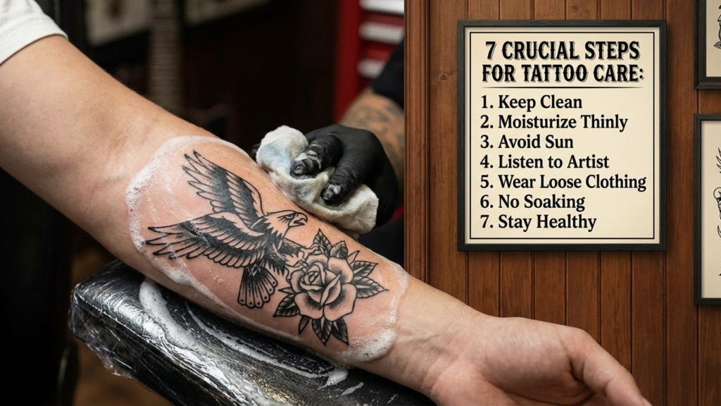 7 Crucial Steps for Maintaining the Sharp Contrast of Black & White American Traditional Tattoos
