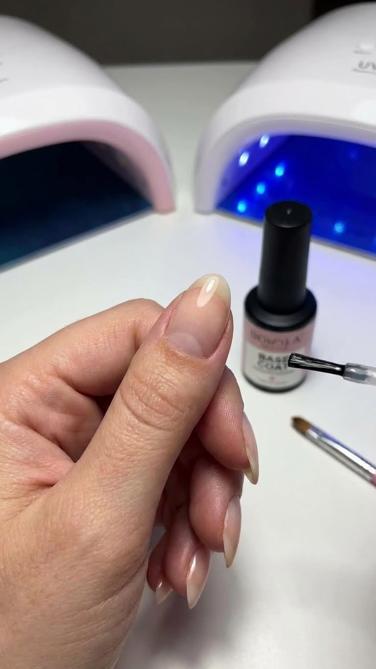 7 Steps to Perfect Short Almond Light Pink Chrome Nails