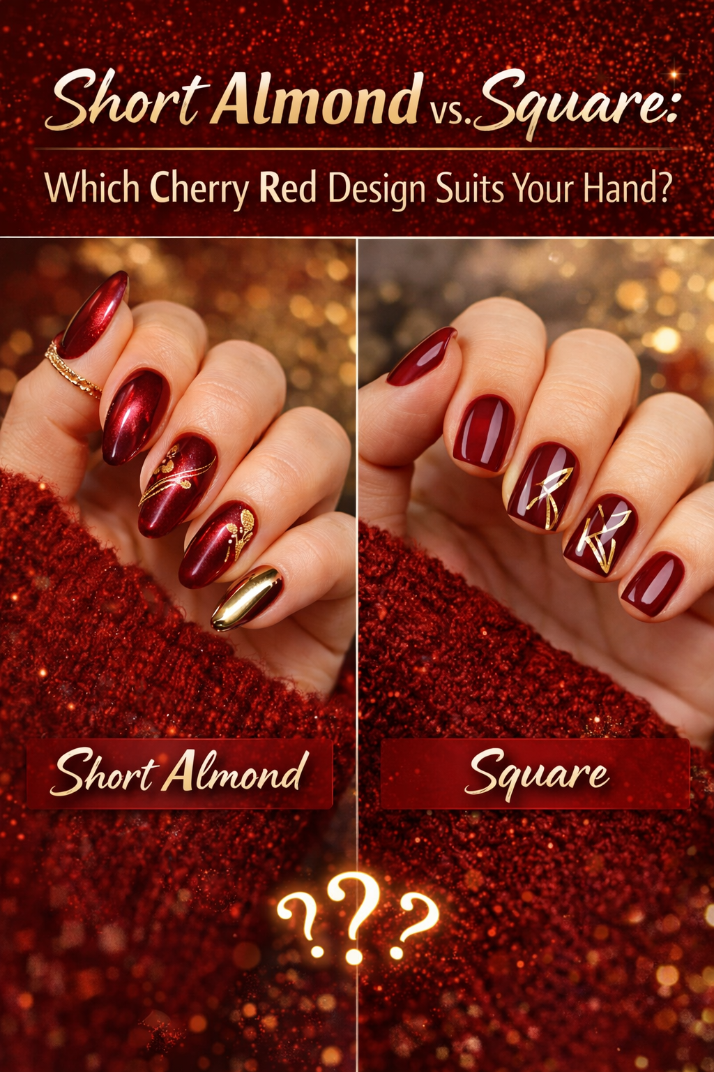 7 Secrets: Short Almond vs. Square Cherry Red Nails—Which Shape Suits Your Hand Best?