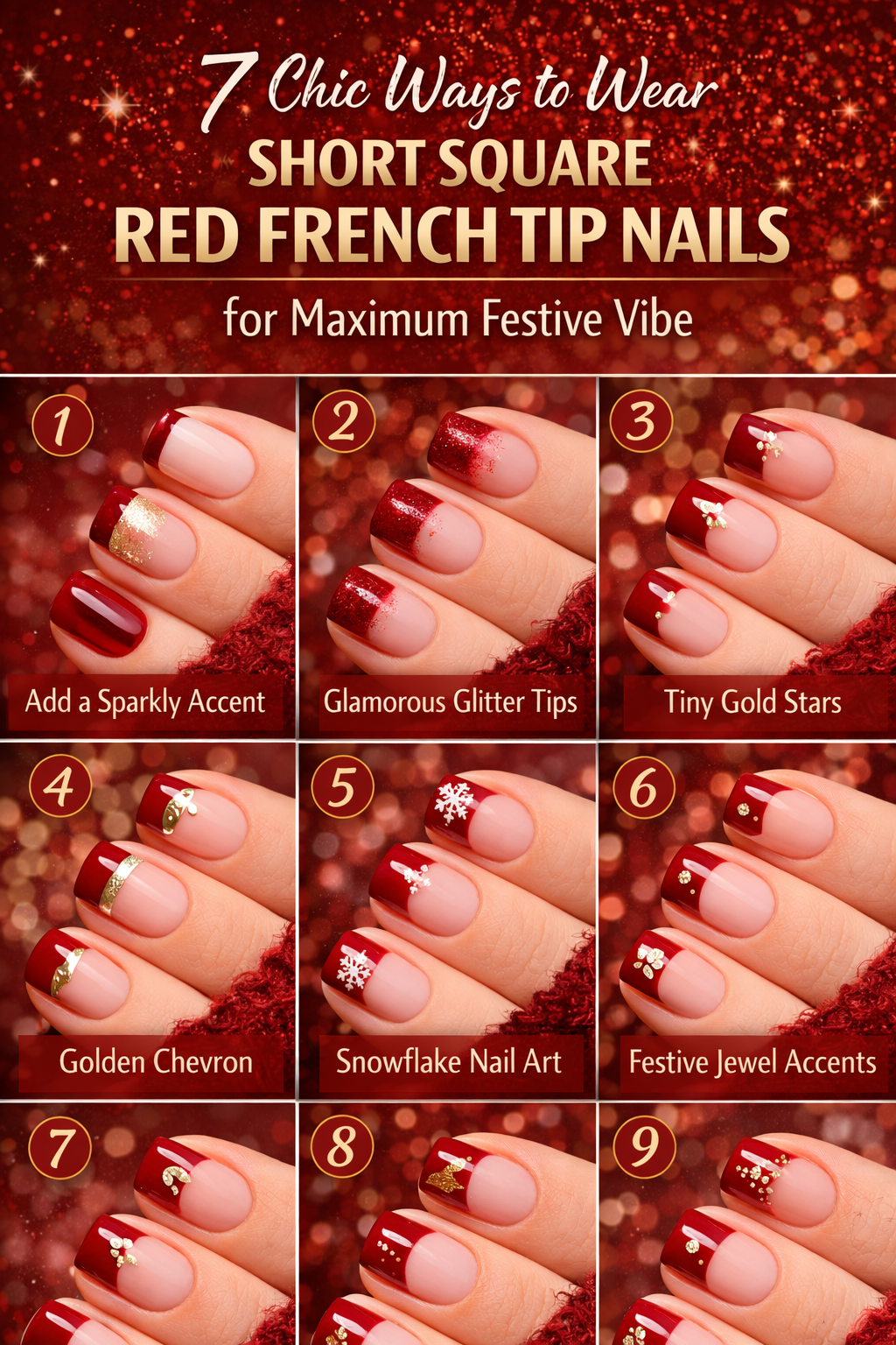 7 Chic Ways to Wear Short Square Red French Tip Nails for Maximum Festive Vibe