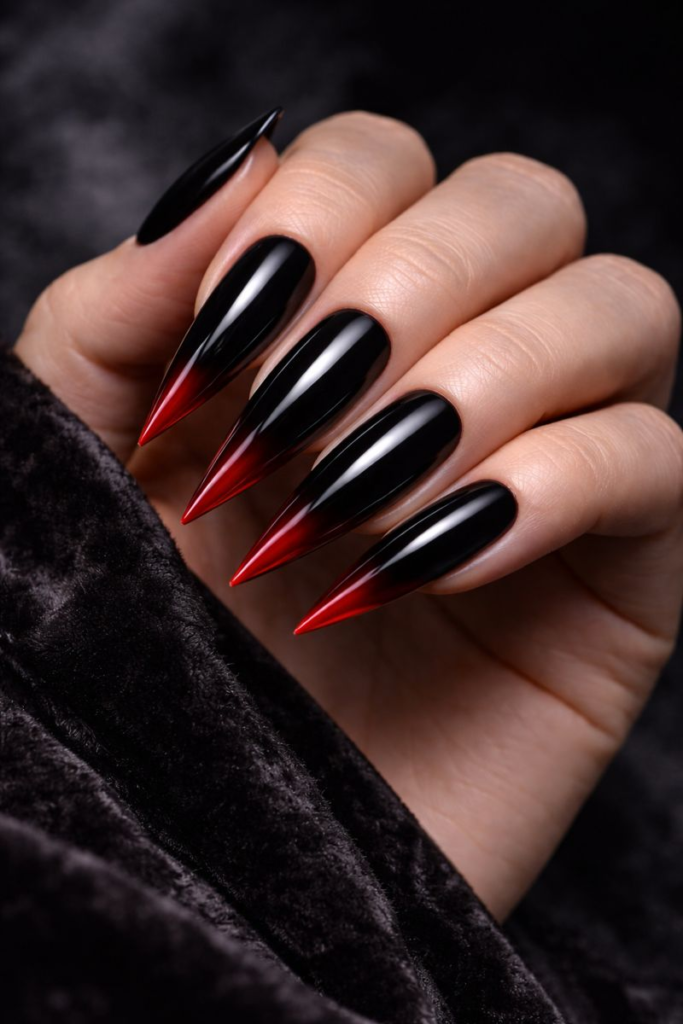 Baddie Aesthetic: 20 Black & Red Stiletto Nail Ideas That Command Attention