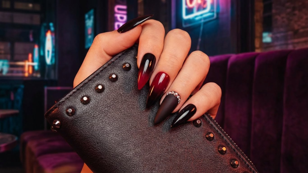 Baddie Aesthetic: 20 Black & Red Stiletto Nail Ideas That Command Attention