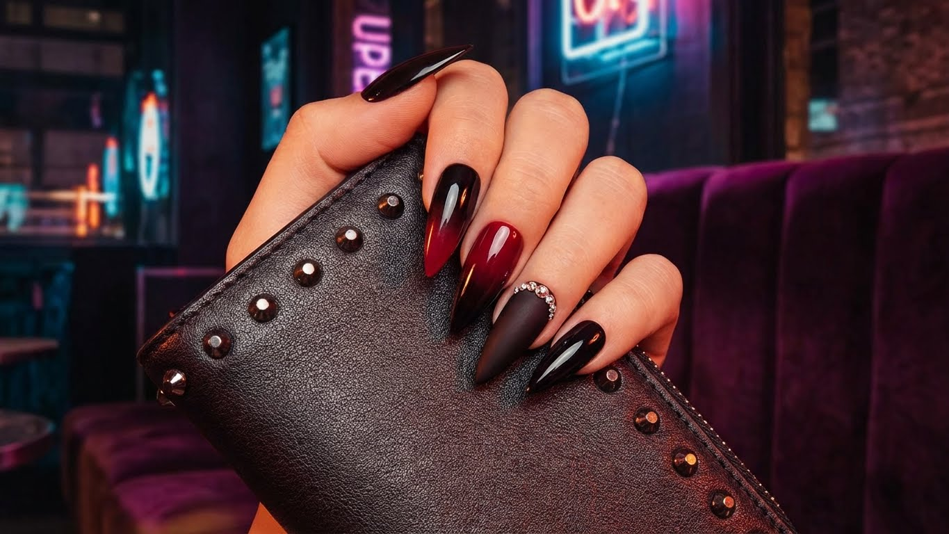 Baddie Aesthetic: 20 Black & Red Stiletto Nail Ideas That Command Attention