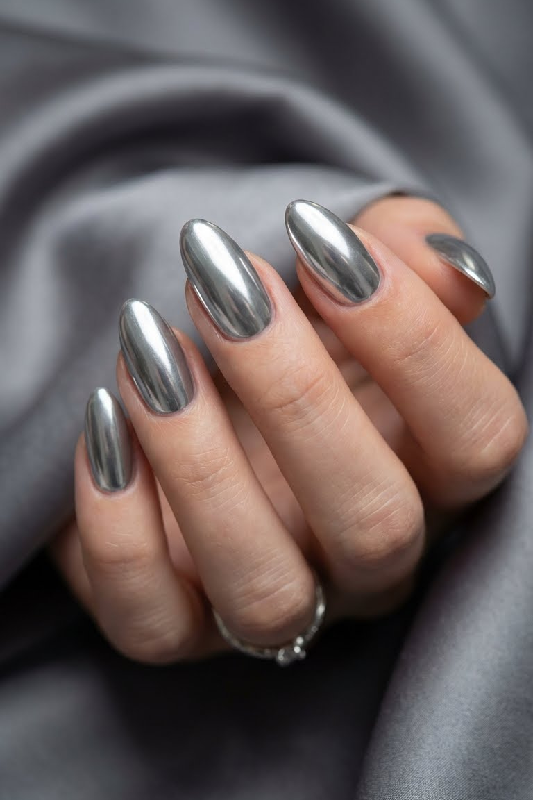 30 Elegant Chrome and Silver Nail Designs That Whisper Luxury 2 30 Elegant Chrome and Silver Nail Designs That Whisper Luxury