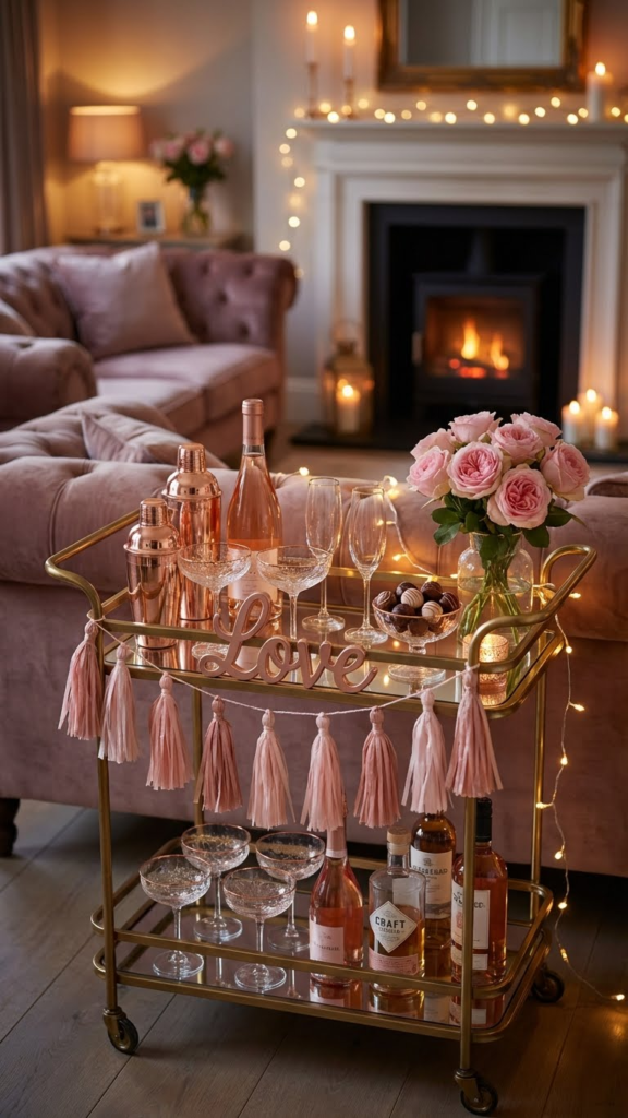 Valentine's Day Bar Cart: 7 Steps to Styling Pink Cocktails & Romantic Decor 2 Valentine's Day Bar Cart: 7 Steps to Styling Pink Cocktails & Romantic Decor