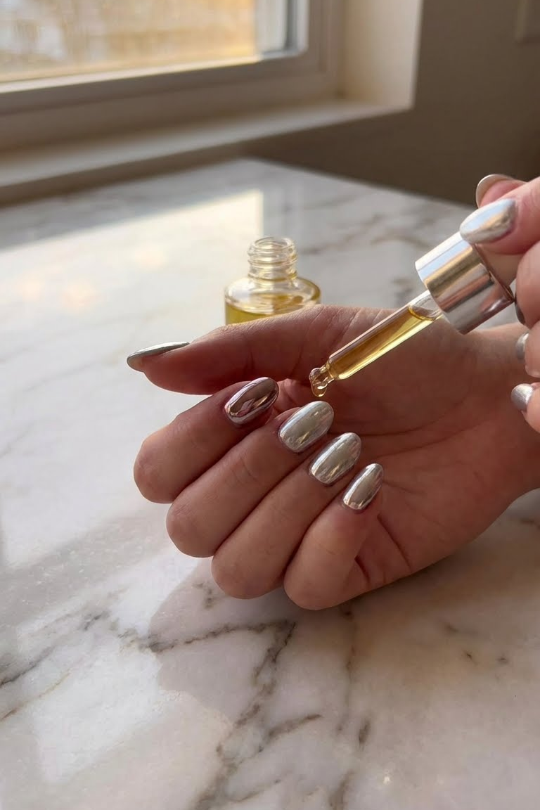 30 Elegant Chrome and Silver Nail Designs That Whisper Luxury 12 30 Elegant Chrome and Silver Nail Designs That Whisper Luxury