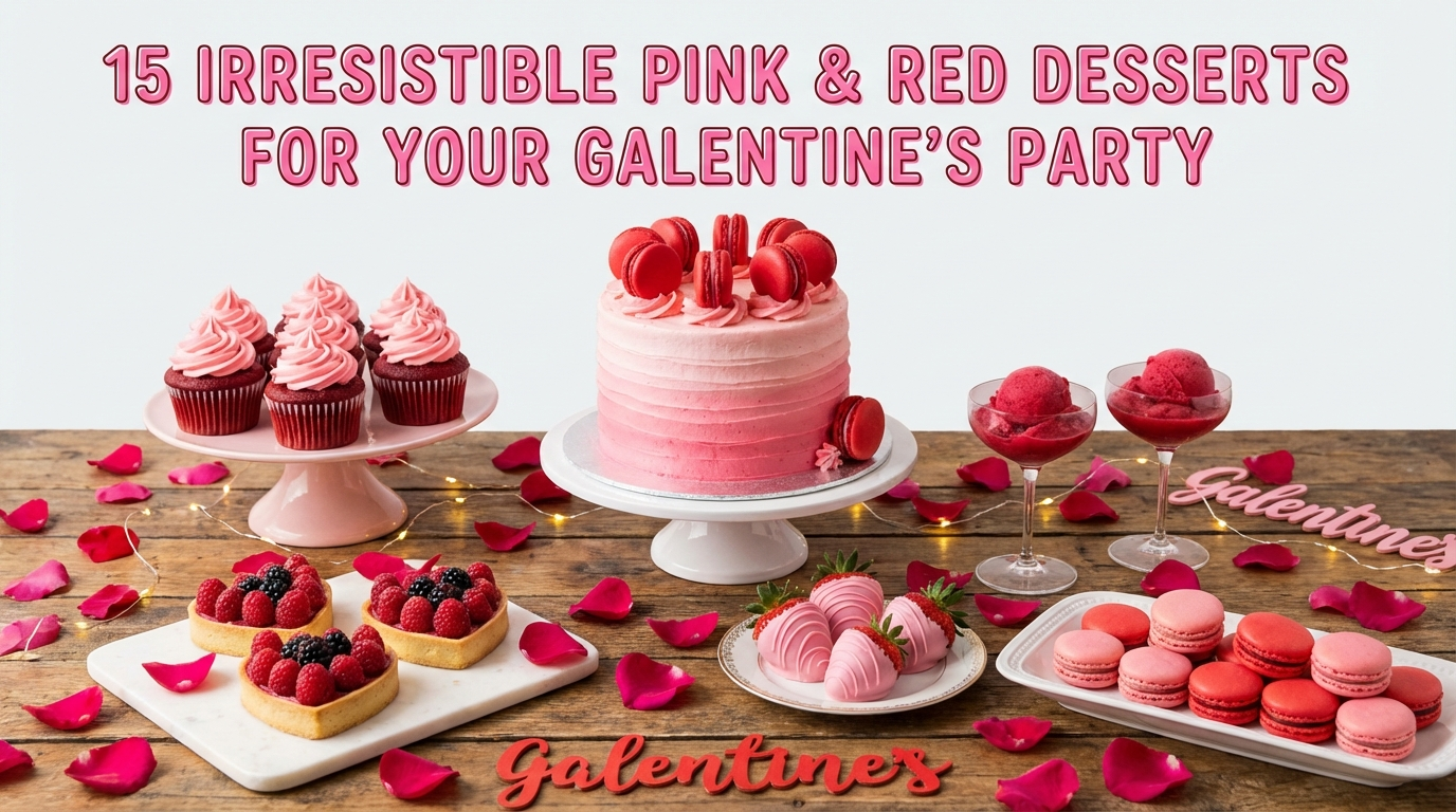 15 Irresistible Pink & Red Desserts for Your Galentine's Party
