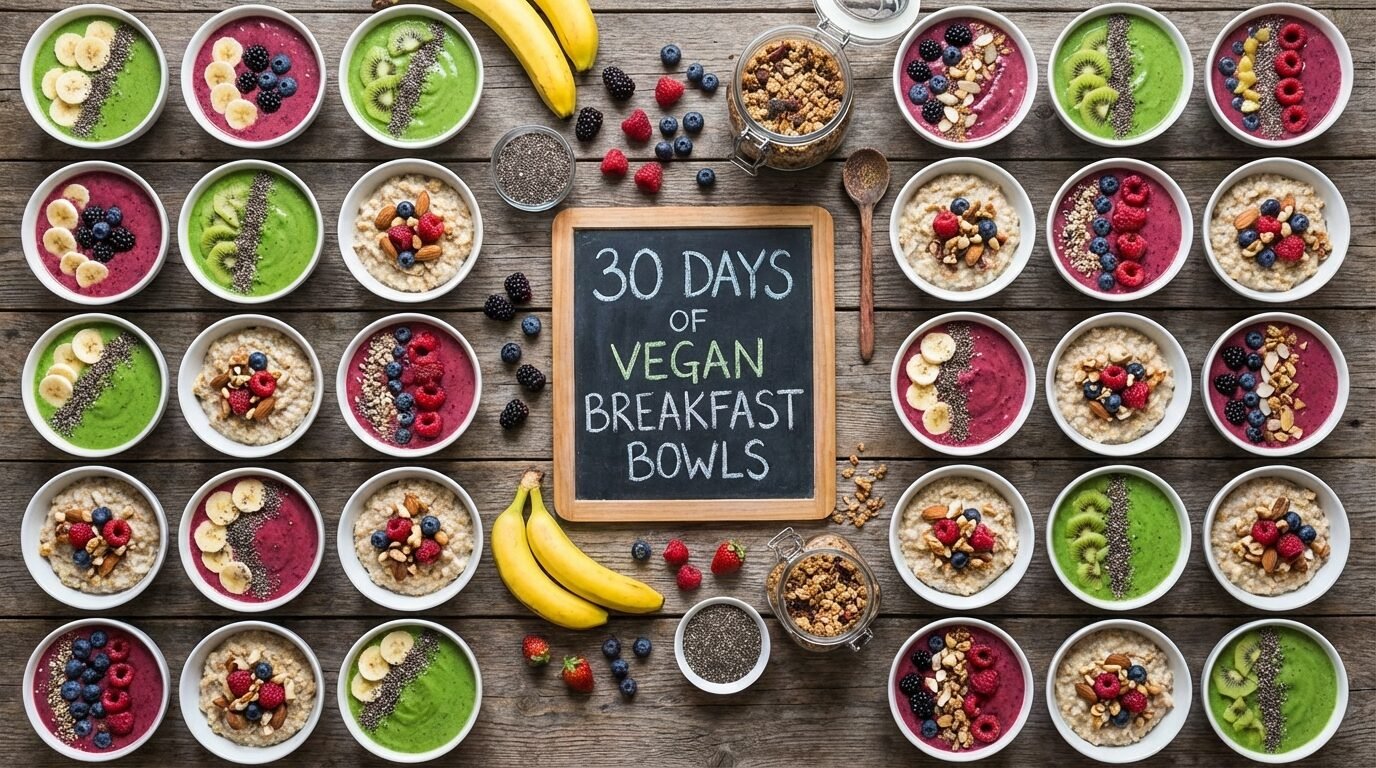 30 Days of Vegan Breakfast Bowls: Healthy Smoothie & Oatmeal Recipes for Every Morning