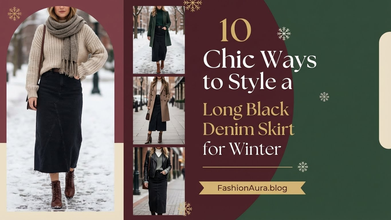 10 Chic Ways to Style a Long Black Denim Skirt for Winter