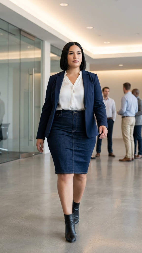 Rock Your Curves This Winter: 7 Stunning Plus Size Denim Skirt Outfits 7 Rock Your Curves This Winter: 7 Stunning Plus Size Denim Skirt Outfits