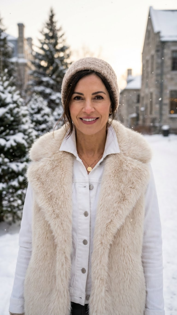 5 Ways to Layer a White Denim Jacket for Cold Weather 6 5 Ways to Layer a White Denim Jacket for Cold Weather