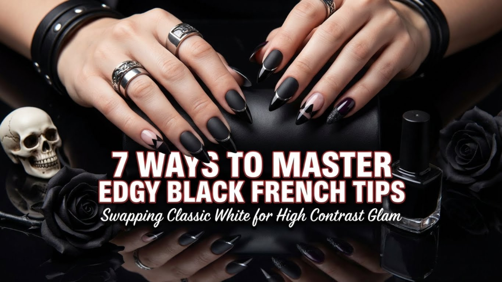 7 Ways to Master Edgy Black French Tips: Swapping Classic White for High Contrast Glam 2 7 Ways to Master Edgy Black French Tips: Swapping Classic White for High Contrast Glam