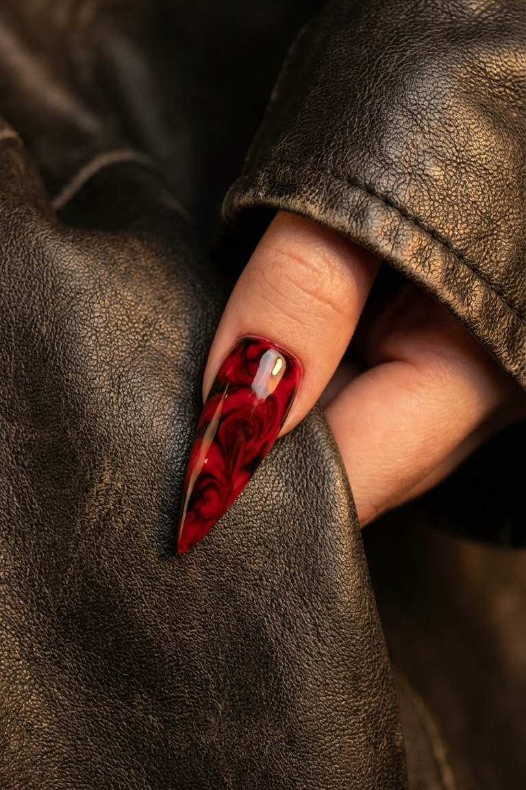 Baddie Aesthetic: 20 Black & Red Stiletto Nail Ideas That Command Attention