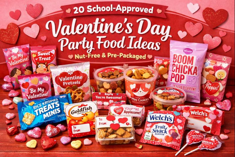 20 School Approved Valentine’s Day Party Food Ideas (Nut Free & Pre Packaged)