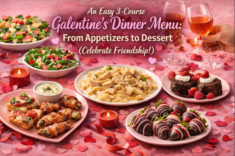 An Easy 3-Course Galentine’s Dinner Menu: From Appetizers to Dessert (Celebrate Friendship!)