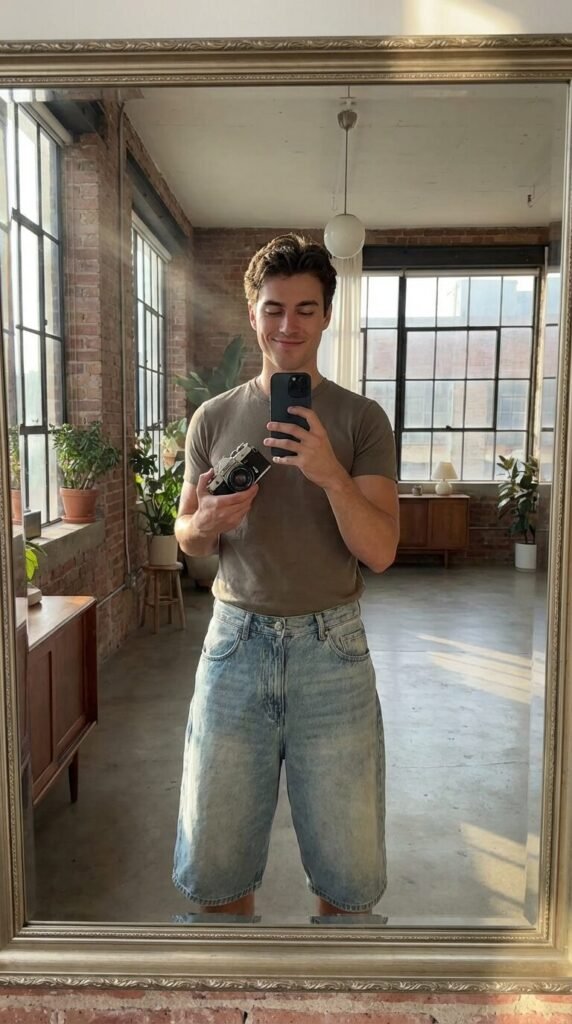 Ditch the Skinnies 7 Baggy Jorts Outfits for Men Y2K Style 2 Ditch the Skinnies 7 Baggy Jorts Outfits for Men Y2K Style