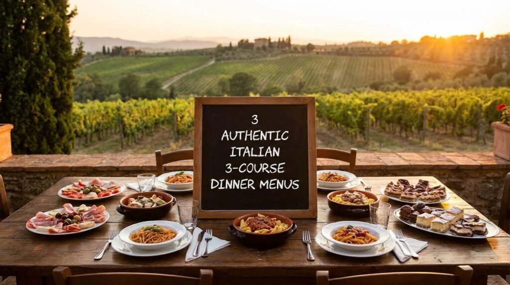 3 Authentic Italian 3 Course Dinner Menus for Your Next Party
