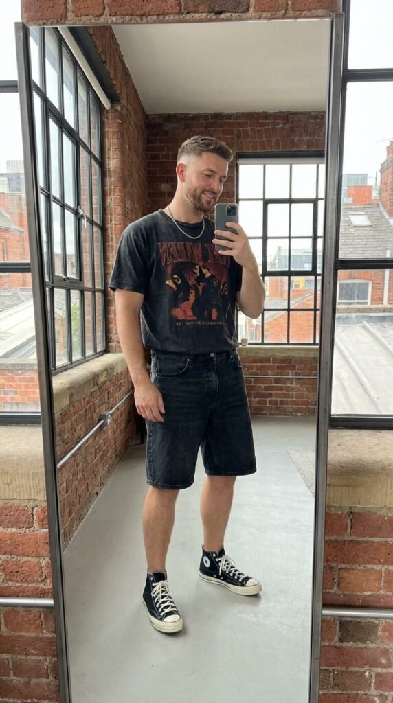 Jorts Outfit Idea Men Baggy Shirt Your New Go-To Look 3 Jorts Outfit Idea Men Baggy Shirt Your New Go-To Look