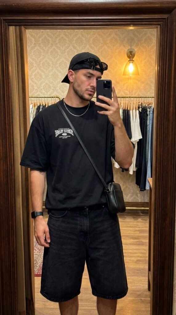 7 Fresh Black Baggy Jorts Outfits Men Need This Season 6 7 Fresh Black Baggy Jorts Outfits Men Need This Season